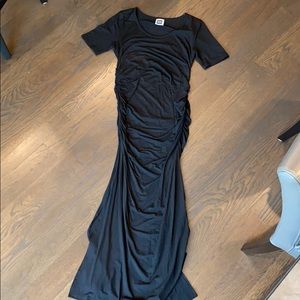 Nom Maternity Short Sleeved Black Maxi